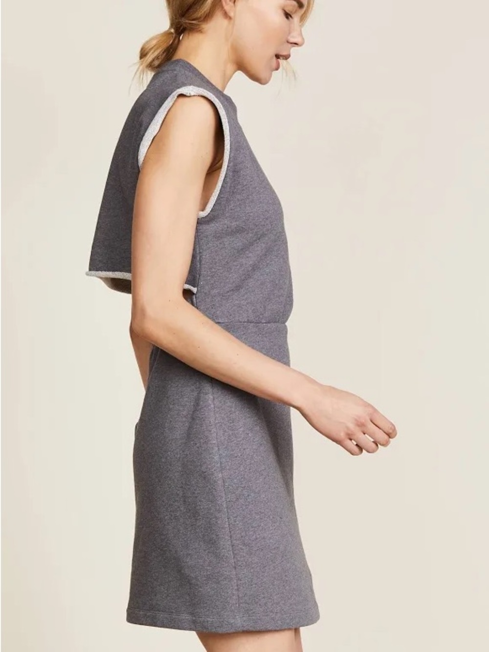 T by Alexander Wang Charcoal Gray Sleeveless Knit Mini Dress